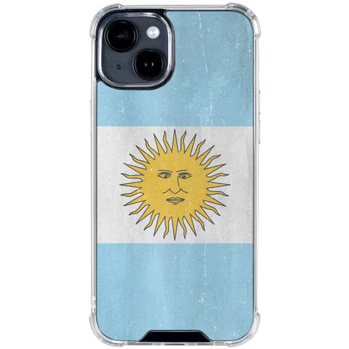 Argentina Flag Distressed iPhone 15 Clear Case